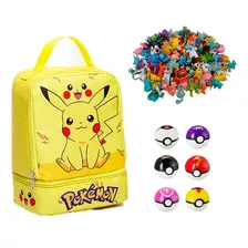 Pokemon Kit Pokebola Bolsa Mochila Pikachu Bonecos Miniatura