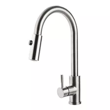 Torneira Para Cozinha Gourmet Misturador Monocomando Em Aço Inox 304 Muru Pingoo.casa - Prata Escovado