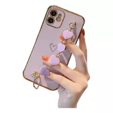 Funda Para iPhone Con Correa Y Brillos Flexible De Tpu