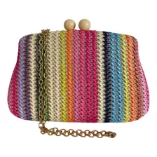 Bolsa De Festa Clutch Oval Palha Bolsa Feminina