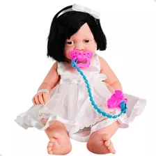 Boneca Bebê Reborn 43cm Certidão Nascimento Fralda E Chupeta