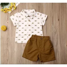 Conjunto Infantil Roupa Aniversário Camisa Social Safari 