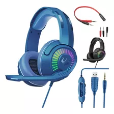 Fone De Ouvido Headset Gamer Profissional Fio Luz Led Rgb