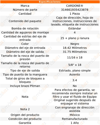 (1) Caja Direccin Hidrulica Gmc C25 Suburban 77/78 Reman Foto 4