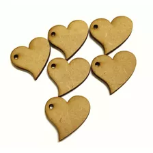 100 Piezas Corazón 5 Cm Mdf Con Perforación M2