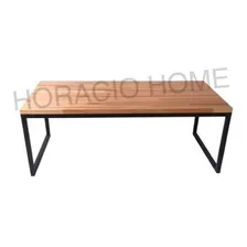 Mesa Ratona Laterales Juego Living Hierro Madera Horaciohome