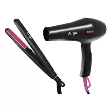 Kit Duga Hair Design Kit: Secador De Pelo + Plancha Mini Color Negro