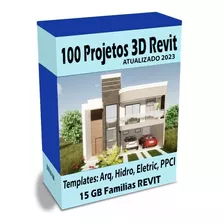 Pack 100 Projetos Revit + Template Abnt + 15gb Famílias