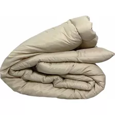 Acolchado Fidelna Invierno Queen Size Liso Reversible Queen Diseño Liso Color Beige De 250cm X 230cm