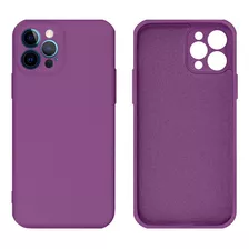 Capa Protege Câmera Silicone Veludo Compatível iPhone 12 Pro Cor Roxo