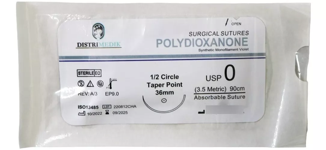 Sutura Polydioxanone (pdo Absorbible) X 12 Unidades #0