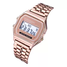 Relógio Retro Pulseira Metal Ajustável Masculino Feminino 