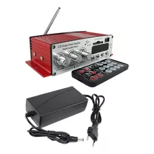 Receiver Amplificador Potencia 2 Canais Som Sd Usb Radio Fm