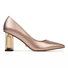 Zapatilla Alta Calzado Dama Dione Di5032 Color Champagne