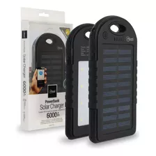 Powerbank Solar 2 Usb 6.000mah Mlab Bateria Solar Color Negro