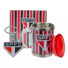 Kit Caneca São Paulo Fc Térmica + Chaveiro Brasão Oficial