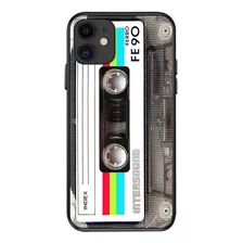 Funda Negra Diseno Casette Para iPhone 13 Mini 5.4