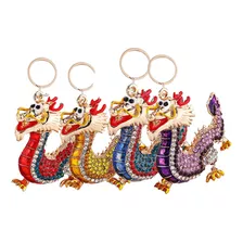 4pcs Chaveiro De Strass Dragão Chinês Chaveiro Presente