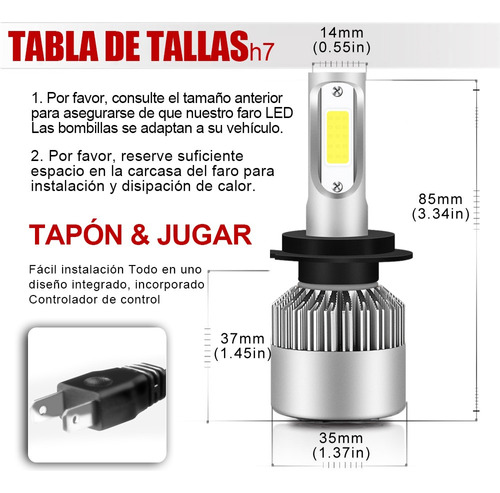 Faro Led H7 6000k Para Volvo V60 S60 De 2010 En Adelante Foto 2