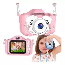 Camera Infantil Digital Maquina Fotografica Do Cachorrinho Cor Rosa