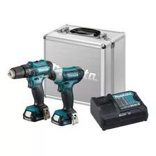 Kit Clx228sax Furad/paraf Hp333d Chave Impacto Td110d Makita Cor Azul-turquesa 110v/220v