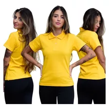 Kit 5 Polos Super Conforto Casual Estilo Feminina Algodão