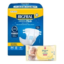 Fralda Bigfral Noturna M X 8u + Brinde