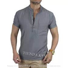 Camisa Cuello Mao Manga Corta