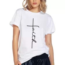 Blusa Playera Camiseta Dama Cruz Faith Fe Elite #509