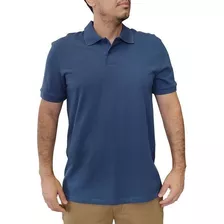 Camisa Polo Hering Masculina Azul Piquet Regular Básica