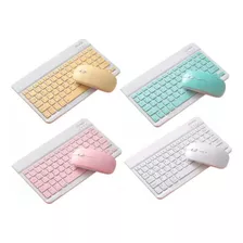 Kit Teclado+ Mouse Sem Fio Bluetooth Para Notebook Tablet