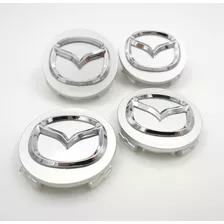 4 Tapas Para Rin 56mm Mazda 3 5 6 Cx3 Cx5 Cx7 X4 Silver