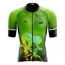 Camisa Ciclismo Manga Curta Smart Verde Bike C Bolsos