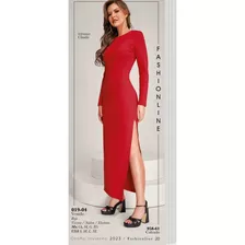 Vestido Cklass 019-04 Rojo Outlet/saldos Mchn