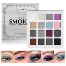 De'lanci Paleta De Sombra De Ojos Gris Ahumado, 16 Colores N