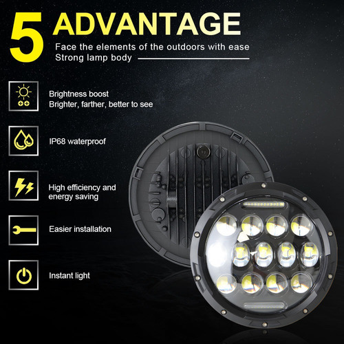 Faro Led Drl De 7 Pulgadas Para Jeep Wrangler Tj 2 Lj Jk 2 Foto 8