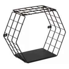 Repisa Moderna Cubo Haxagonal 32x27,5x15 Cm Negro