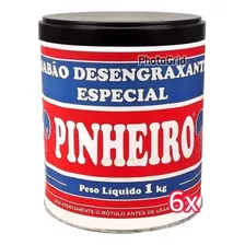 Kit C/6 Pasta Para Lavar Mãos Desengraxante Pinheiro 1kg