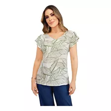 Blusa Casual Mujer Verde Multicolor 915-23