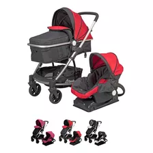 Carriola De Bebe Crown Portabebe Base De Carro Bambineto Capacidad De La Carriola Individual Color Rojo Color Del Chasis Plateado