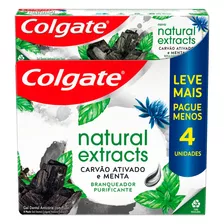 Pasta De Dentes Colgate Natural Extracts Purificante Carvão Ativado Menta Em Gel Pacote X 4 360 G