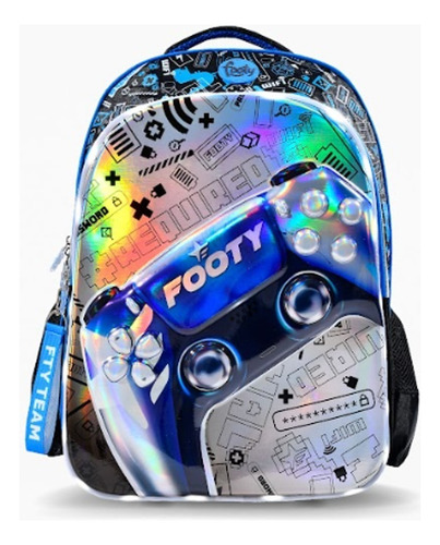 Mochila Footy Espalda 18 Con Luz Play F1713 Color Azul