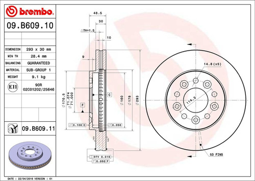 Disco De Freno / Ford Freestar S 2004 - 2005 Delantero Foto 2