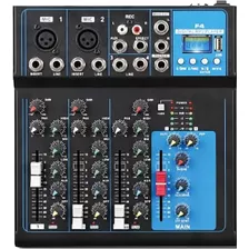 Mixer Ross F-4 De 5 Canales Bluetooth Usb Phantom Power Eq