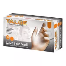 Luvas De Vinil Sem Pó Cor Transparente Talge C/100