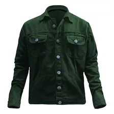 Jaqueta Masculina Plus Size | Denim | Verde Militar | Jeans