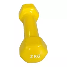 Mancuerna 2kg Pesa Recubierta Goma De Fundicion Vinilica X U Color Amarillo