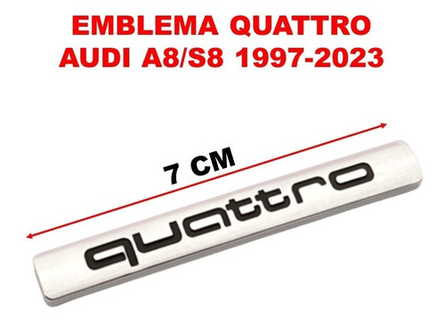Par De Emblemas Audi Quattro Audi A8/s8 1997-2023 Crom/negro Foto 7