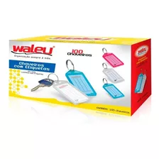Chaveiro Com Etiqueta Organizador Waleu 100 Unidades