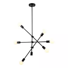 Lustre Pendente Pd10701-6.000 Sputinik 6 Lâmpadas Preto E27